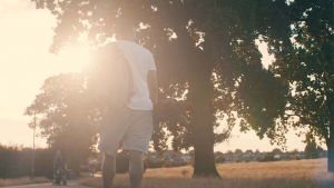 Walking away into the distance dramatically
