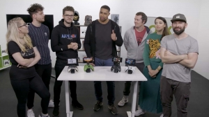 Marcus Winking at the Camera with Outside Xbox and Xbox On